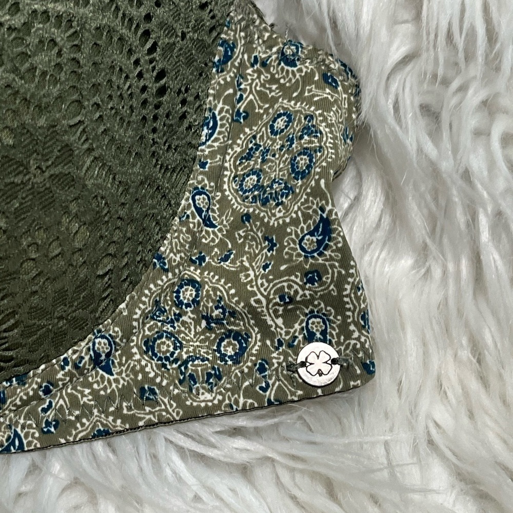 Lucky Brand Olive Green Lace & Paisley Lightly Padded Bra Underwire - Picture 3 of 8